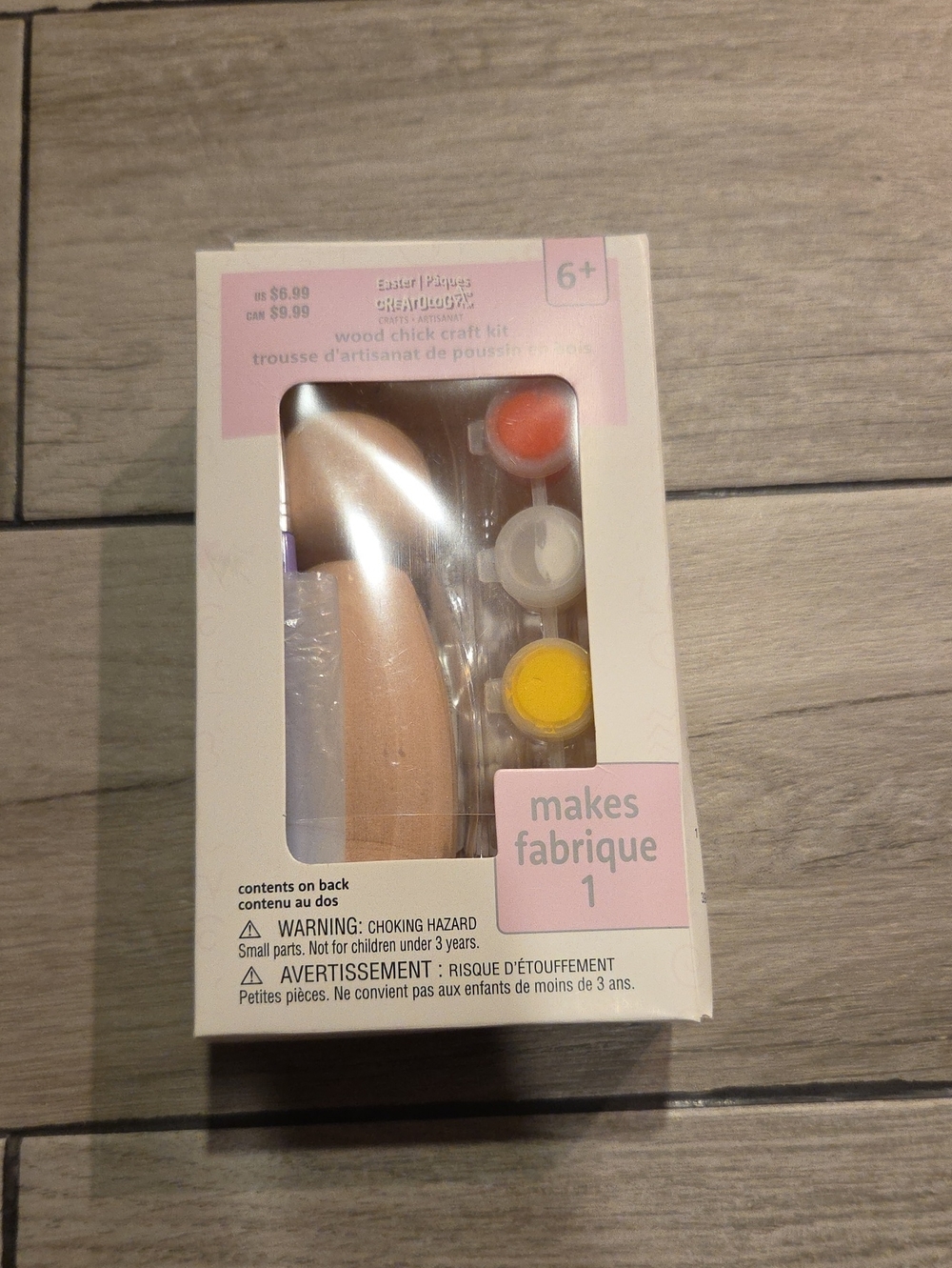 🍁Wood Chick Craft Kit with Paints - Pink & Natural